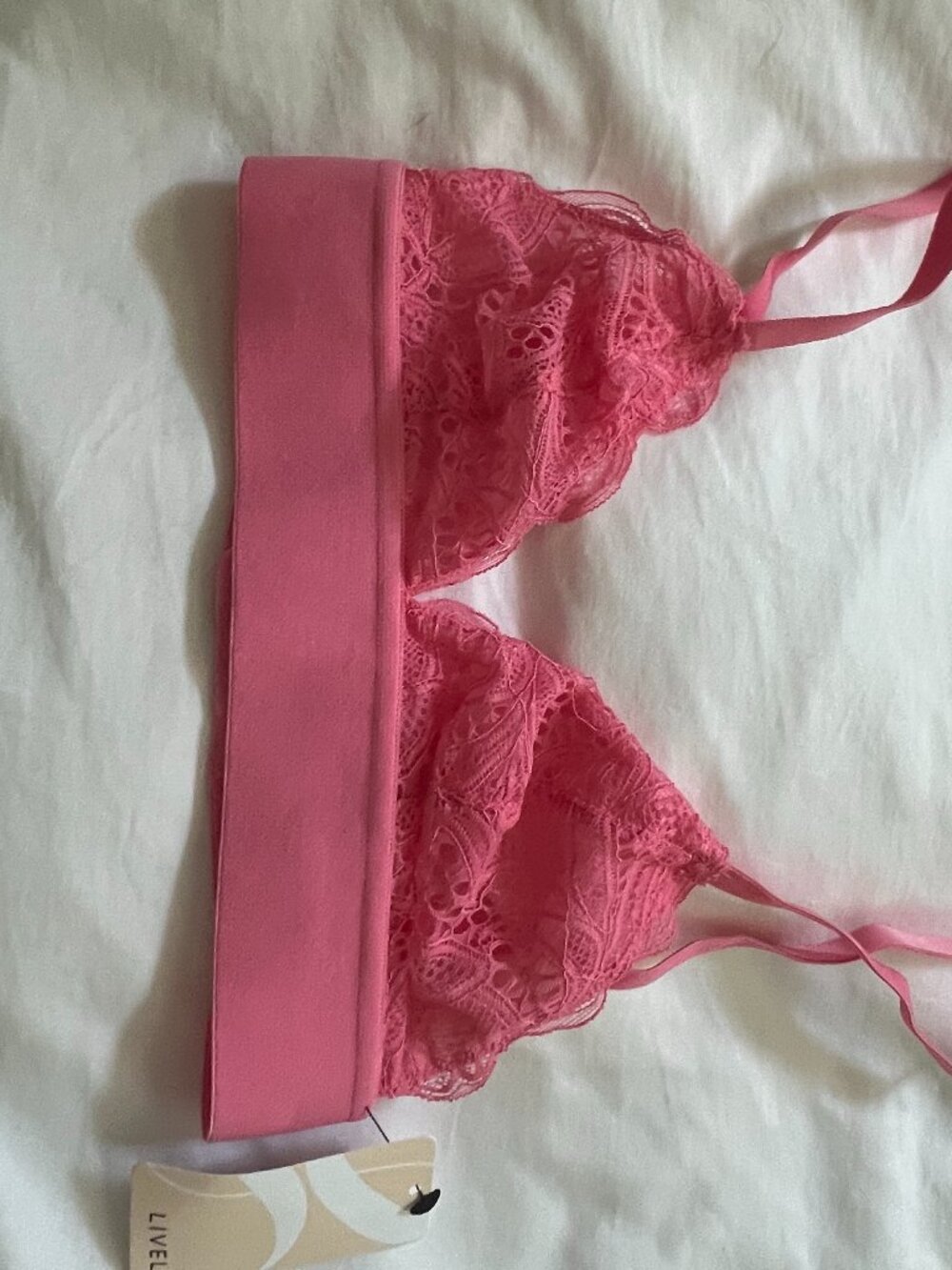 LIVELY Pink Hibiscus Lace Longline Bralette - New With Tags!